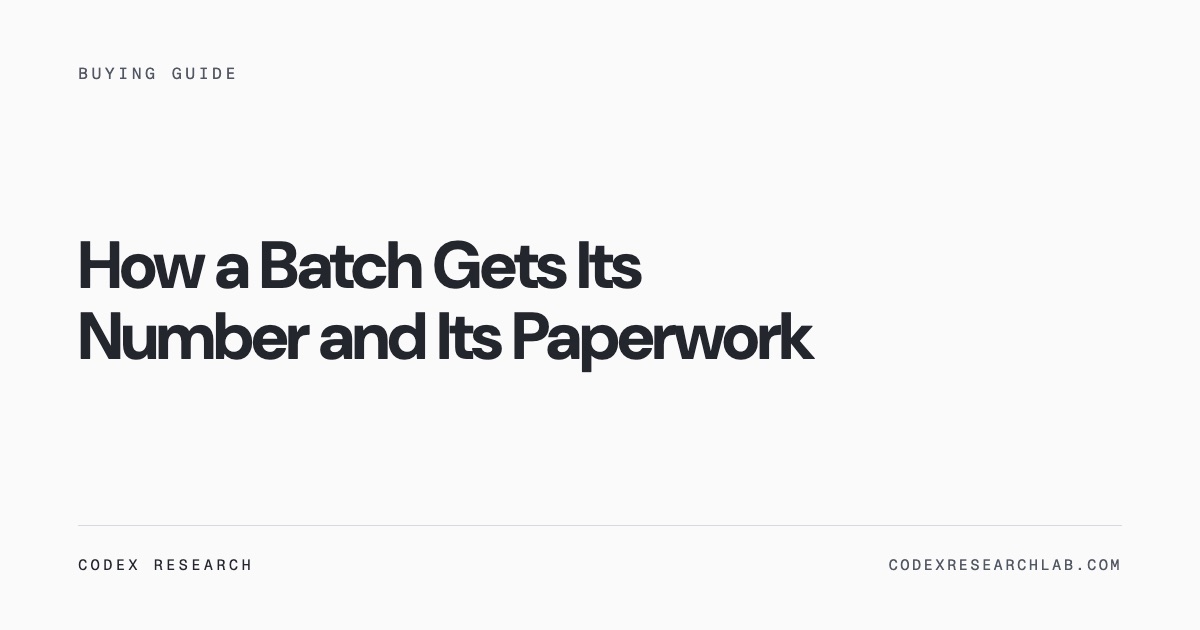 How a batch number is assigned and what its paperwork does and does not prove.