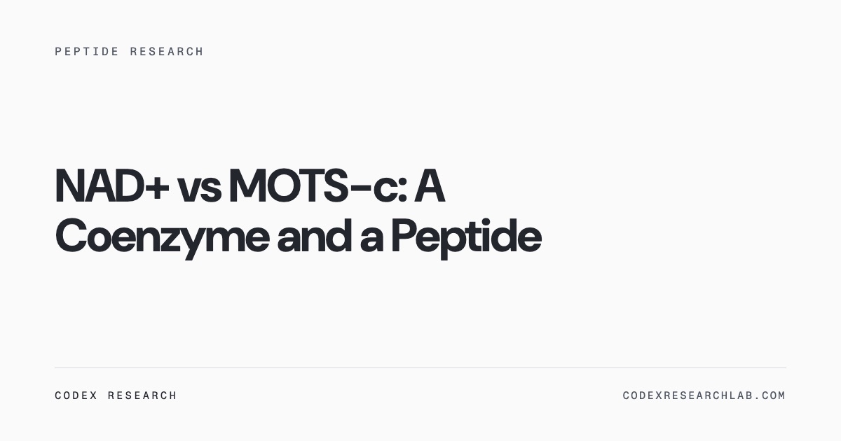 A coenzyme and a mitochondria-encoded peptide, compared by category and paperwork.