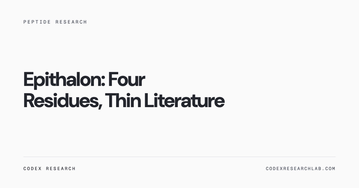 A four-residue peptide whose chemistry checks out and whose literature is thin.